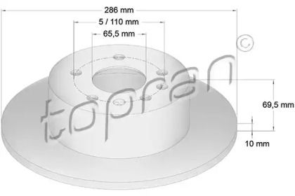 Задній гальмівний диск Topran 200 951.