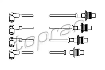 Высоковольтные провода зажигания на Citroen Xantia  Topran 722 801.