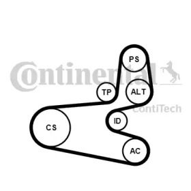 Комплект приводного ременя Contitech 6PK1560K1.