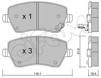 Гальмівні колодки на Opel Agila  Cifam 822-485-1.