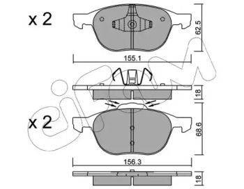 Переднї гальмівні колодки на Форд Сі-Макс  Cifam 822-534-1.
