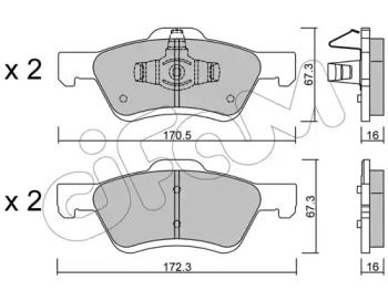 Передние тормозные колодки на Mazda Tribute  Cifam 822-906-0.