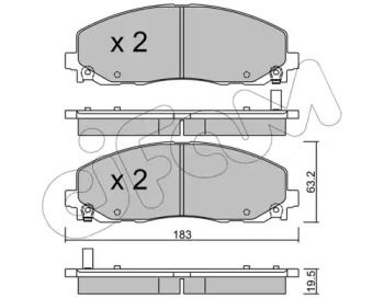 Переднї гальмівні колодки на Chrysler Grand Voyager  Cifam 822-946-0.