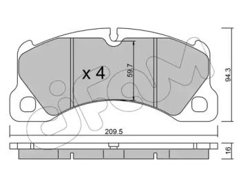Гальмівні колодки на Porsche Cayenne  Cifam 822-957-0.