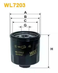 Масляный фильтр на Фольксваген Гольф  Wix Filters WL7203.