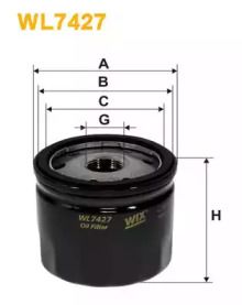 Масляный фильтр на Renault Kangoo 2 Wix Filters WL7427.