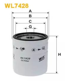 Масляный фильтр на Chevrolet Lacetti  Wix Filters WL7428.