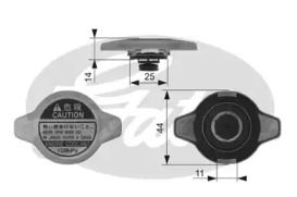 Кришка радіатора на Лексус ІС  Gates RC134.
