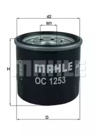 Масляный фильтр на Chevrolet Aveo T200 Mahle OC 1253.