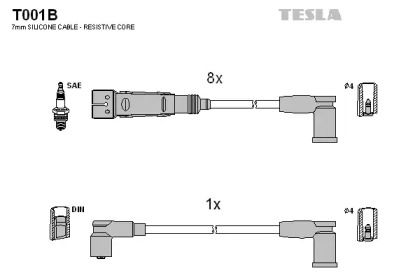 Високовольтні дроти запалювання на Мерседес СЛ  Tesla T001B.