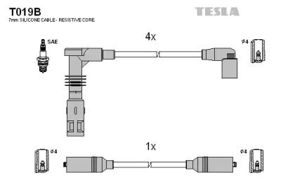 Высоковольтные провода зажигания Tesla T019B.
