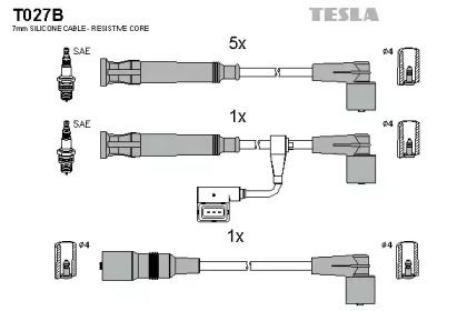 Высоковольтные провода зажигания на БМВ 7  Tesla T027B.