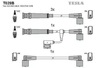 Высоковольтные провода зажигания на BMW 318 Tesla T028B.