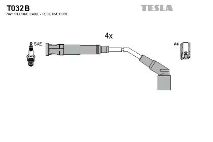 Высоковольтные провода зажигания на БМВ 3  Tesla T032B.