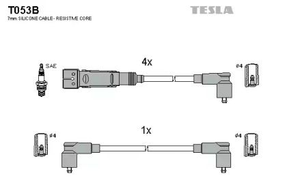 Высоковольтные провода зажигания на Сеат Инка  Tesla T053B.