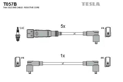 Высоковольтные провода зажигания на Volkswagen Transporter  Tesla T057B.