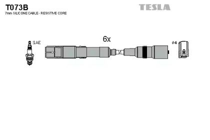 Высоковольтные провода зажигания на Audi 100  Tesla T073B.