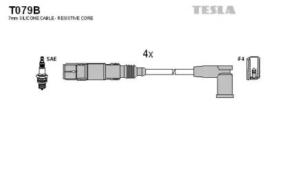 Високовольтні дроти запалювання на Фольксваген Поло  Tesla T079B.