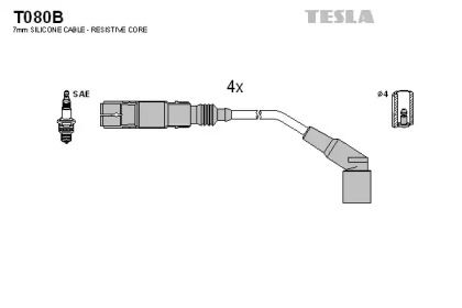 Высоковольтные провода зажигания на BMW 3  Tesla T080B.