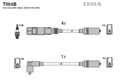 Высоковольтные провода зажигания на Фольксваген Пассат  Tesla T084B.