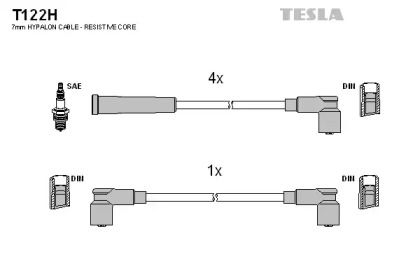 Высоковольтные провода зажигания на Skoda Favorit  Tesla T122H.