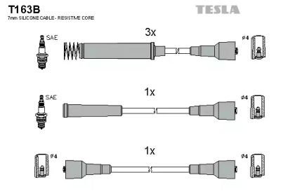Высоковольтные провода зажигания на Опель Фронтера  Tesla T163B.