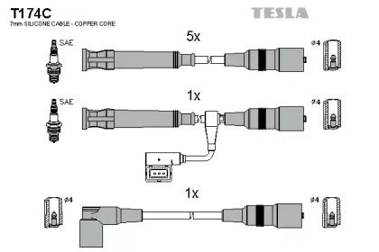 Высоковольтные провода зажигания на БМВ 320 Tesla T174C.
