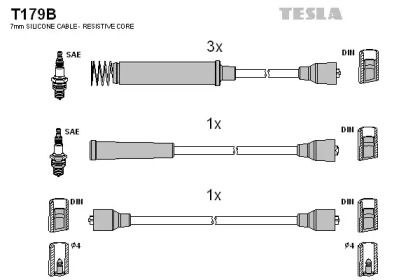 Высоковольтные провода зажигания на Опель Омега  Tesla T179B.