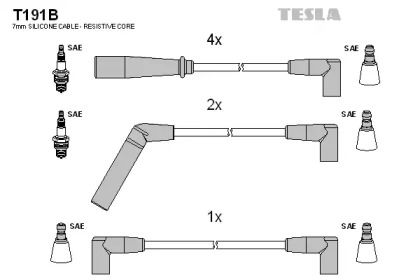 Высоковольтные провода зажигания на Джип Вранглер  Tesla T191B.