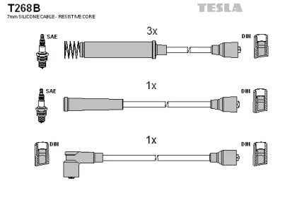 Высоковольтные провода зажигания на Опель Аскона  Tesla T268B.