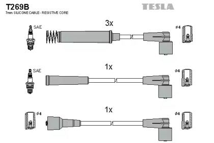 Высоковольтные провода зажигания Tesla T269B.