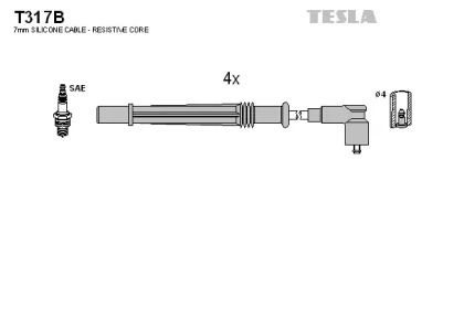 Высоковольтные провода зажигания на Рено Клио  Tesla T317B.