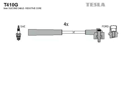 Высоковольтные провода зажигания на Ford Fiesta  Tesla T410G.
