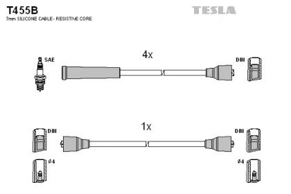 Высоковольтные провода зажигания Tesla T455B.