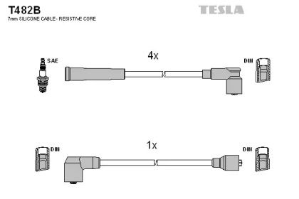 Высоковольтные провода зажигания на Мазда МХ3  Tesla T482B.