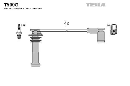 Высоковольтные провода зажигания на Форд Фокус  Tesla T500G.