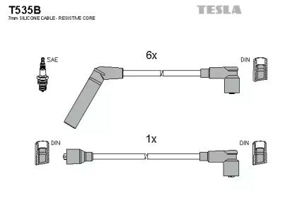 Высоковольтные провода зажигания на Mitsubishi Pajero  Tesla T535B.