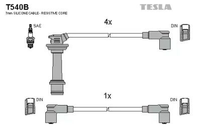 Высоковольтные провода зажигания на Toyota Celica  Tesla T540B.