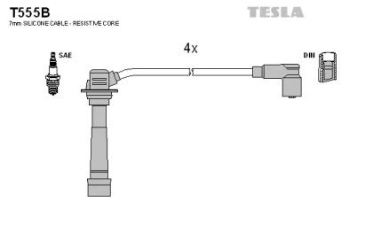 Високовольтні дроти запалювання на Мазда МХ5  Tesla T555B.