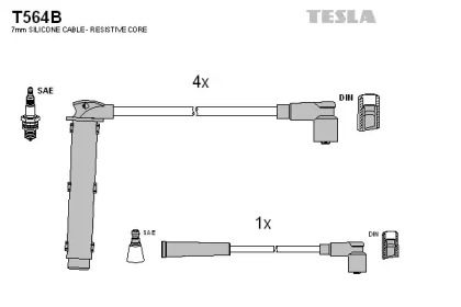 Высоковольтные провода зажигания на Rover 400  Tesla T564B.