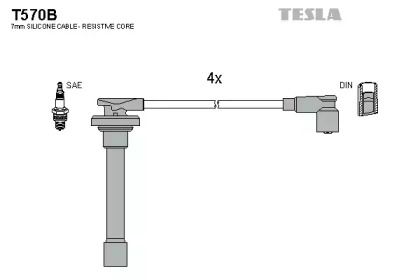 Высоковольтные провода зажигания Tesla T570B.