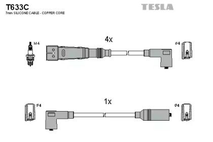 Высоковольтные провода зажигания на Шкода Октавия Тур  Tesla T633C.