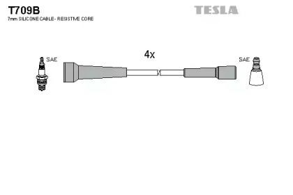 Высоковольтные провода зажигания на Renault Megane  Tesla T709B.