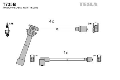 Высоковольтные провода зажигания на Suzuki Baleno  Tesla T735B.
