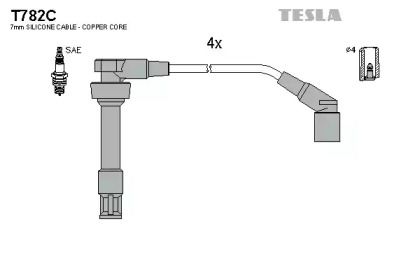 Высоковольтные провода зажигания на БМВ 318 Tesla T782C.