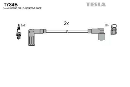 Высоковольтные провода зажигания на Фиат Синкьюсенто  Tesla T784B.