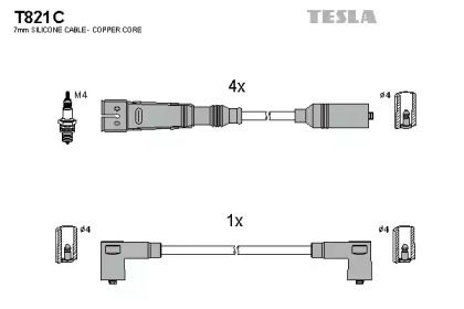 Высоковольтные провода зажигания на Сеат Толедо  Tesla T821C.