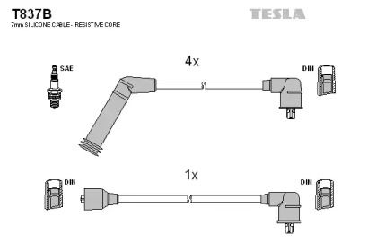 Высоковольтные провода зажигания на Хюндай Лантра  Tesla T837B.