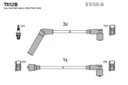 Высоковольтные провода зажигания на Субару Либеро  Tesla T852B.