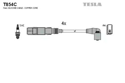 Высоковольтные провода зажигания на Сеат Леон  Tesla T854C.